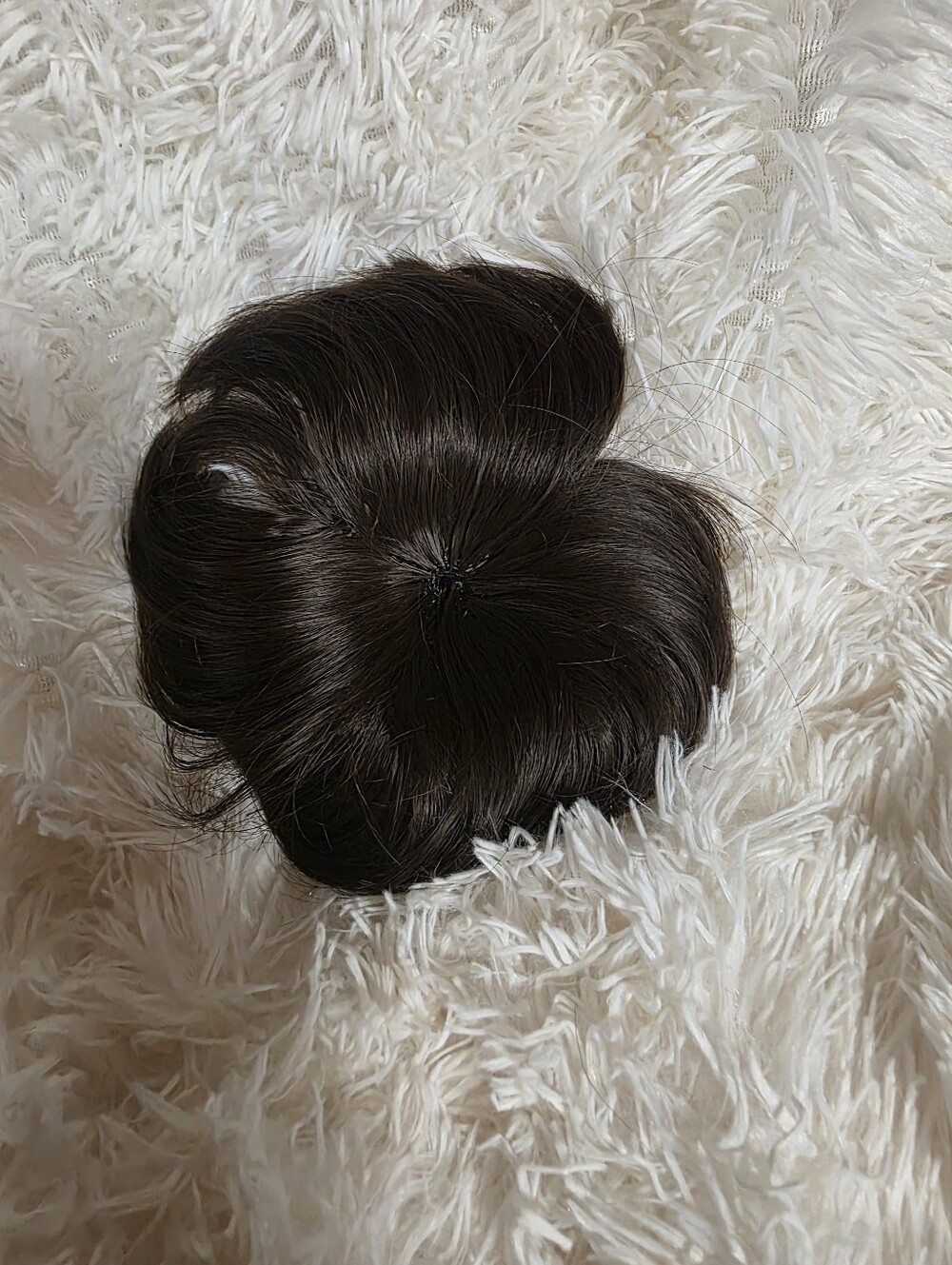 24" Dark Brown Hair Toupee Piece - Natural Looking Wig For Porch Goose